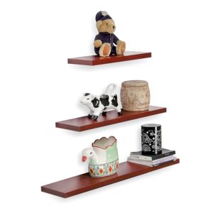 Amazon- Buy Forzza Diva Wall Shelf, Set of 3 (Matte Finish, Mahogany) at Rs 399