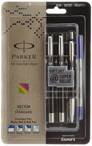 Amazon - Buy Parker Vector Standard Fountain Pen, Roller Ball Pen and Ball Pen (Black) at Rs 439