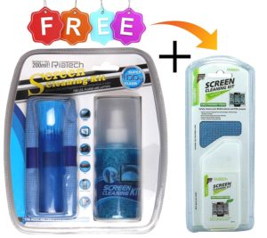 Amazon- Buy RiaTech® 3 in 1 Screen Cleaning Kit With Microfiber Cloth & Brush For Laptops,TV 200ml at Rs 359