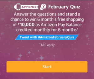 Amazon February Quiz Answer Today