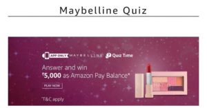 Amazon Maybelline Quiz Time