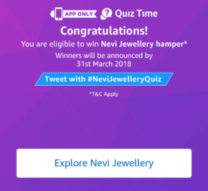 Amazon Nevi Jewellery Quiz Answers