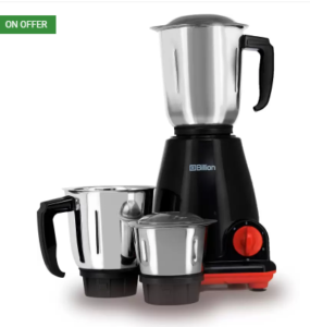 Billion Fast Grind MG122 500 W Mixer Grinder  (Black, 3 Jars) at rs.399