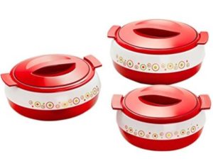 Cello Ornate Casserole Set, 3-Pieces, Red at rs.604