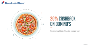 Domino's - Get 20% Cashback on Food Order via Freecharge