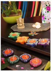 Little India Earthenware Table Diya Set