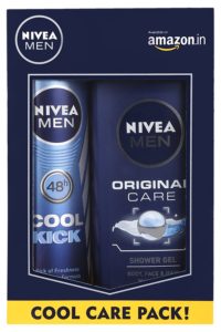 Nivea Men Cool Kick Deodorant Spray, 150ml with Original Care Shower Gel, 250ml