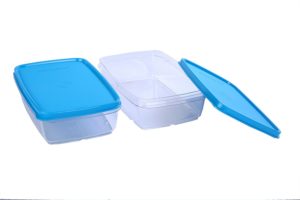 Signoraware Crystal Flat Container Set, 1.2 Litres, Set of 2