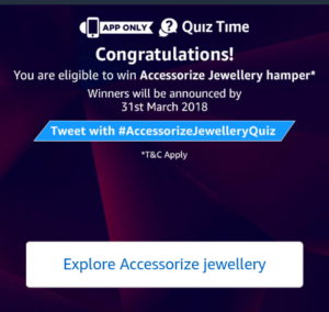 Amazon Accessorize Quiz Answers Today