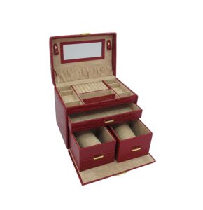Amazon- Buy Deluxe 3 Level Jewellery Box with Travel Handle -3 Removable Drawers at Rs 1068