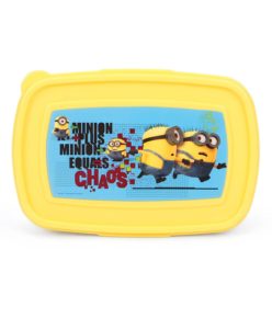 Amazon- Buy Minion Equals to Chaos Plastic Lunch Box Set, 3-Pieces, Yellow at Rs 136
