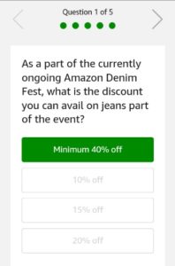 Amazon Denim Fest Contest Answers Today