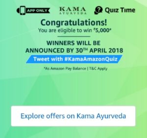 Amazon Kama Ayurveda Quiz of the Day Answers