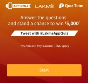 Amazon Lakme Contest Answers