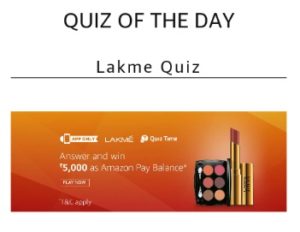 Amazon Lakme Quiz Time Answers