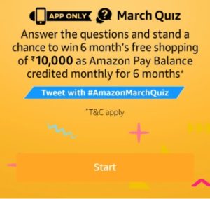 Amazon March Quiz Answer Today