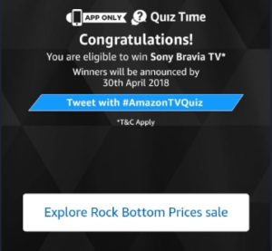 Amazon Sony Quiz Answers today