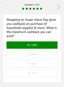 Amazon Super Value Day Quiz 2nd April