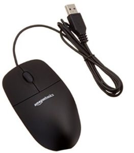 AmazonBasics 3-Button USB Wired Mouse (Black) 