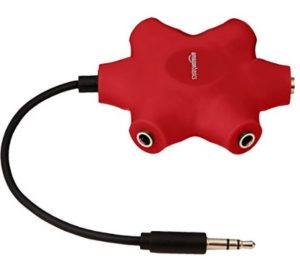 AmazonBasics 5-Way Multi Headphone Splitter, Red at rs.299