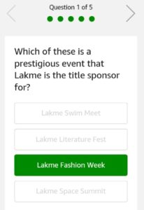 Lakme Quiz Answers