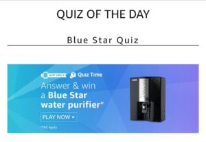 Amazon Blue Star Quiz Answers