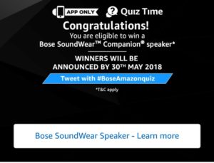 Amazon Bose Speaker Quiz Answers