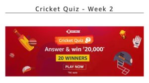 Amazon Cricket Quiz Today April
