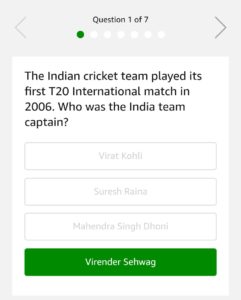 Amazon Cricket Quiz Week 2