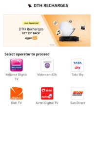 Amazon DTH Recharge Airtel Offers
