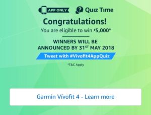 Amazon Garmin Vivofit 4 Quiz