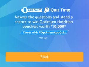 Amazon Optimum Nutrition Quiz Answers