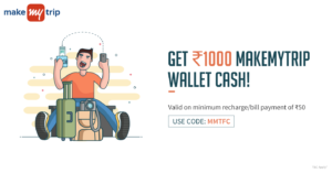 Freecharge- Get Rs 1000 MMT wallet cash 