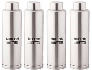 Nirlon Stainless Steel Water Bottle Set, 1 Litre, 4-Pieces,