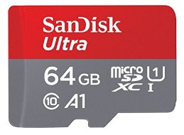 SanDisk 64GB Class 10 microSDXC Memory Card with Adapter (SDSQUAR-064G-GN6MA)