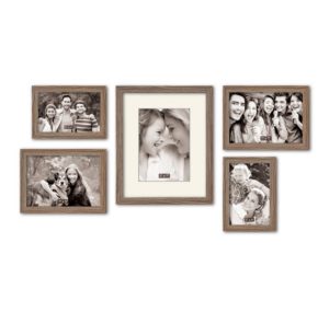 Amazon- Buy @Home MDF Photo Frame (23.3 cm x 28.4 cm x 1.3 cm, Oak, Set of 5) at 287
