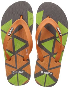Amazon- Buy Lotto Men's Dark Grey/Orange/Lime Hawaii House Slippers at Rs 99
