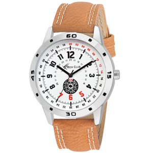Amazon- Buy Rich Club Steel Bezel With Leather Strap Analog Watch at Rs 199