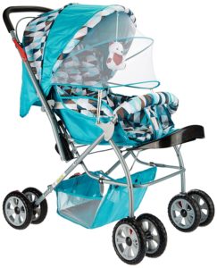 Amazon- Buy Tiffy & Toffee Baby Stroller Pram Maxtrem (Sky Blue) at Rs 2399
