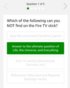 Amazon Fire TV Stick Quiz Answers