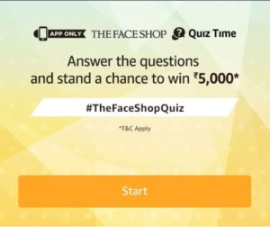 Answer Amazon Face Shop Contest