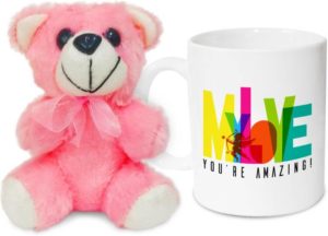 Flipkart- Buy Hot Muggs My Love, you're amazing! Valentine with Teddy Ceramic Mug (350 ml) at Rs 149