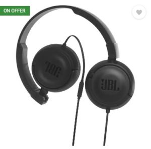JBL T450BLACK Headset with Mic  (Black, On the Ear)