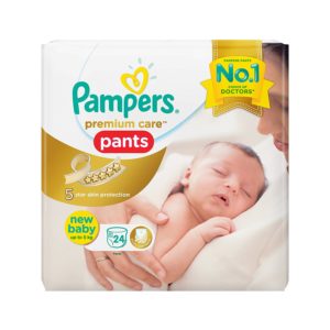 Pampers Premium care Pants New Baby upto 5 kg (24 Count)