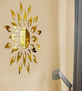 Pepperfry- Buy Acrylic Gold Sun 2 Mm Wall Decals by Sehaz Artworks at Rs 229