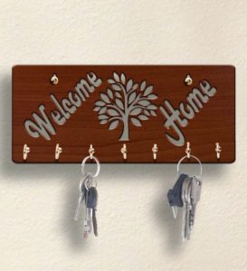 Pepperfry- Buy Brown Welcome Home Wooden 7 Hooks Key Holder at Rs 129
