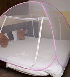 Pepperfry- Buy Story@Home Double Bed Foldable Pink Polyester Mosquito Net at Rs 499