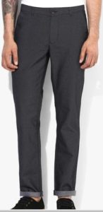 United Colors of Benetton Black Printed Regular Fit Chinos pant