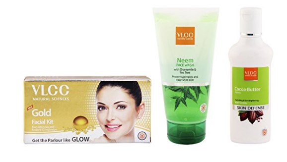 VLCC Gold Single Facial Kit, 60g and Cocoa Butter Body Lotion, 100ml and Neem Facewash, 150ml at rs.342
