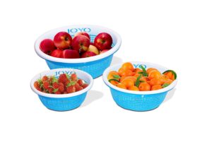 Amazon - Buy Joyo Fruit Loop 3 Piece Polypropylene Basket Set, Blue  at Rs 112 only